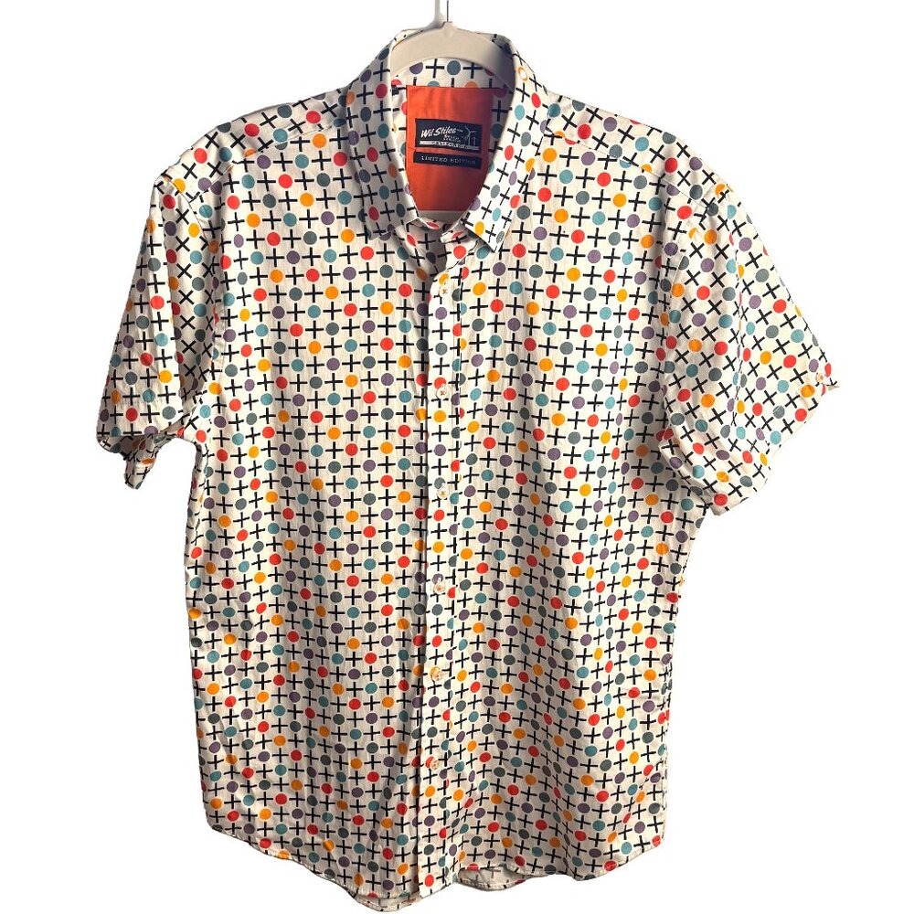 Short-Sleeve Geo Dot Button-Up Shirt - Multi